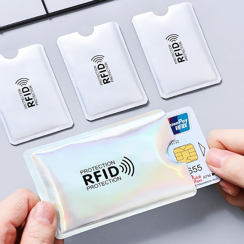 7 kpl anti-skannaus korttiholkit rfid esto korttipidike nfc lukija lukko pankkikortin suojakotelo alumiinifolio lompakon suoja
