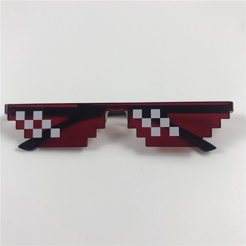 Mosaik Sonnenbrille Trick Spielzeug Schurke Leben Gläser Codierung Pixel modisch Coole Brille Frauen Männer Schwarz Mosaik Sonnenbrille Kind Lustige Brillen: rot2