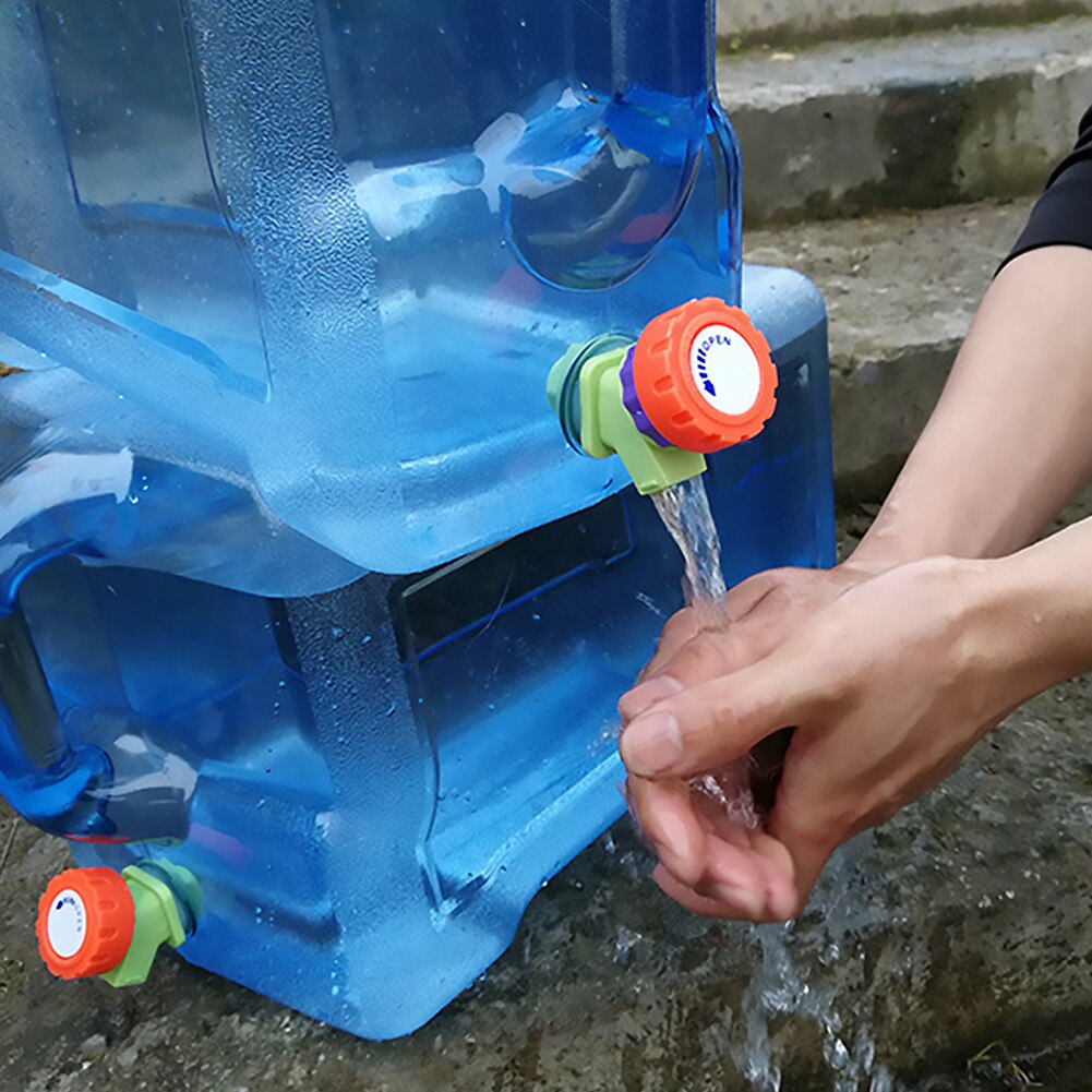 5/8/10/12/15/20L Portable Handheld Water Container With Faucet Outdoor Self-Driving Square Barrel Picnic Plastic Storage Bucket
