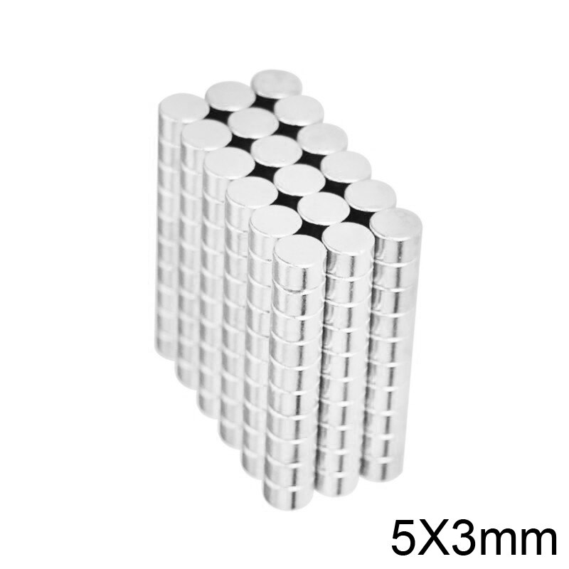 Imán potente redondo pequeño de 5x3mm N35, imanes permanentes de neodimio fuertes de 5x3mm, 20 ~ 1000 Uds.