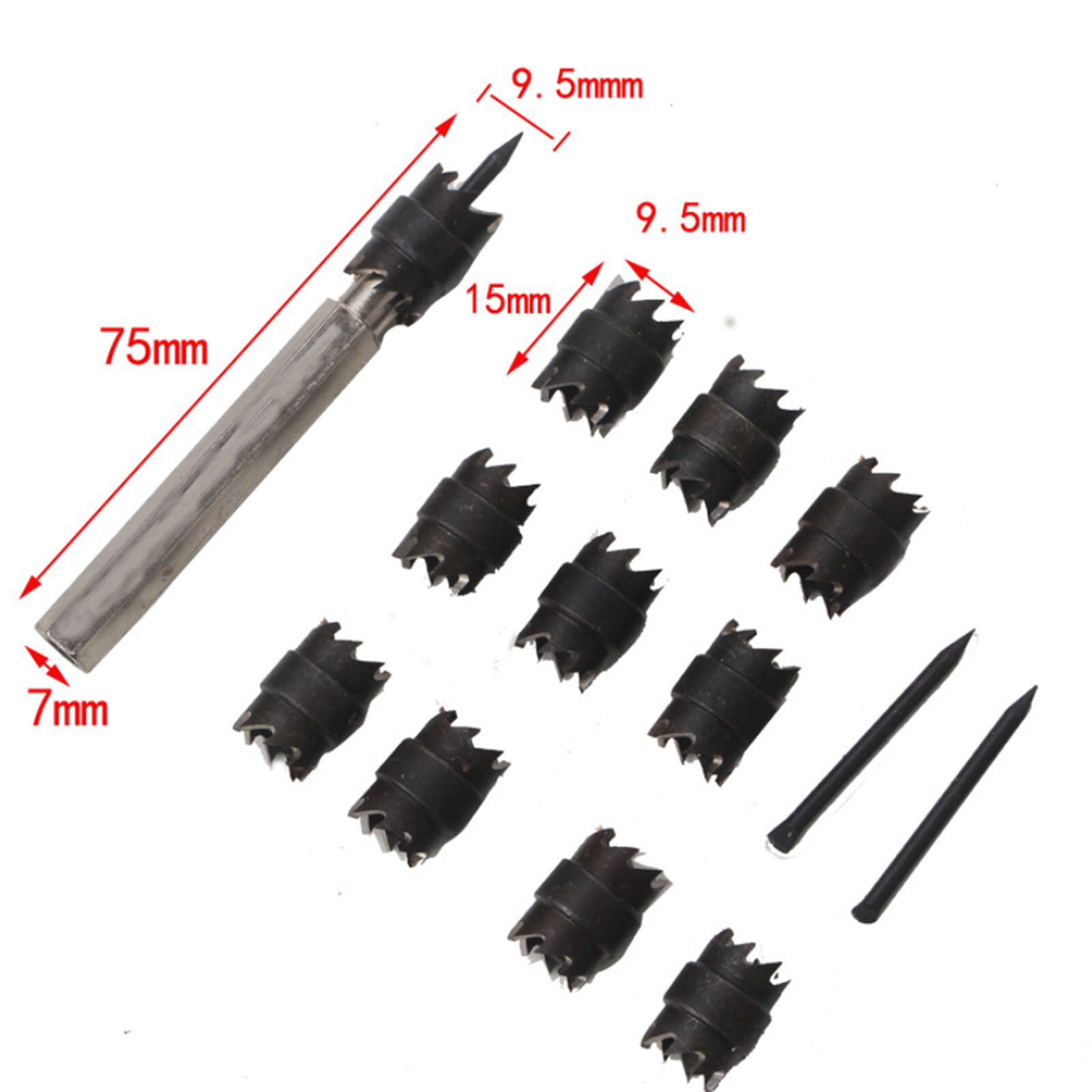 3/8 Spot Weld Drill Spot Weld Cutter Set 13Pcs 3/8'' Rotary Spot Weld Cutter Remover Drill Bit Tool for Power Drill Spot Welding