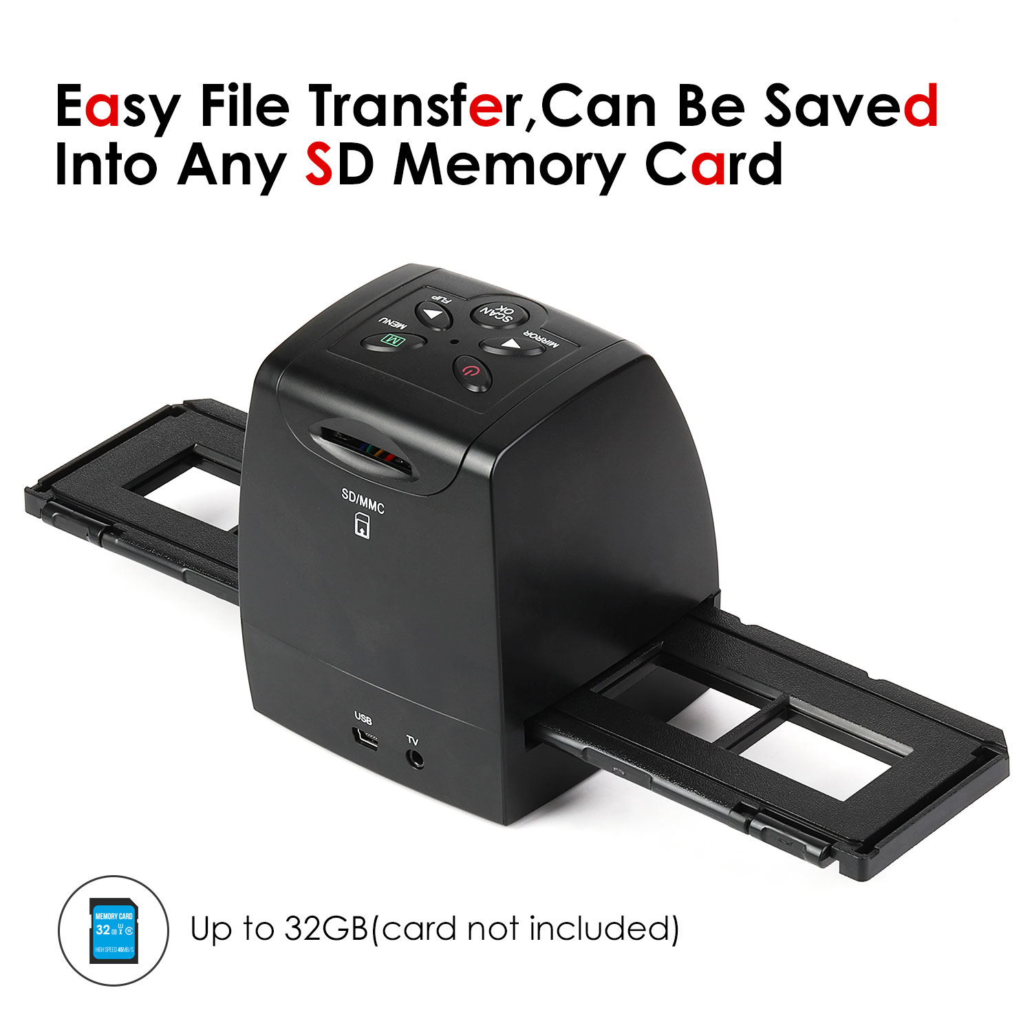 35Mm Film Scanner Digitale Usb Film Converter W/Display 110/126/135 Slides Negatieve Film Printer Hoge Resolutie foto Scanner