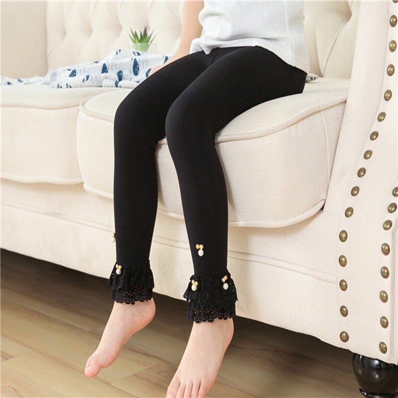 Leggings de algodón para niñas, pantalones ajustados de encaje de princesa, coloridos, longitud hasta el tobillo, Primavera, novedad de verano