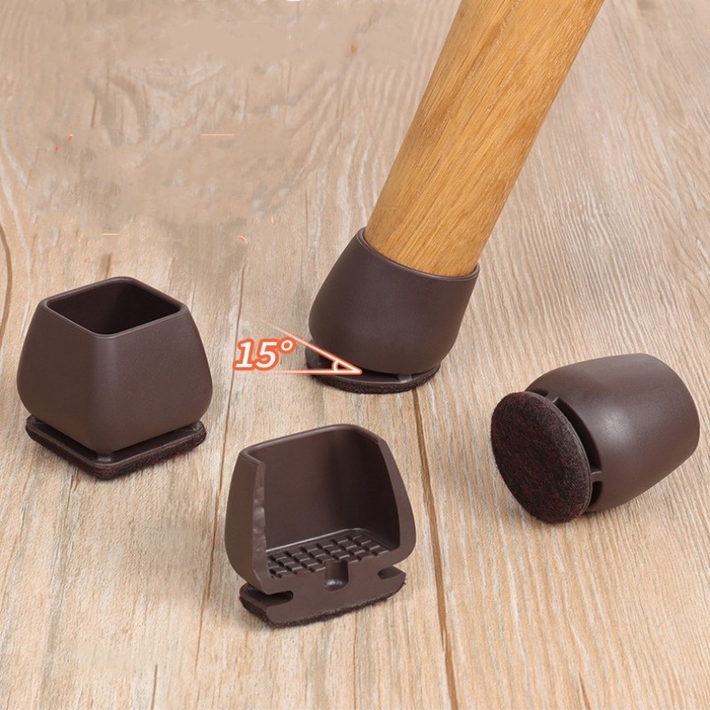 Cubierta protectora para patas de muebles, tapetes antideslizantes silenciosos para patas de silla, mesa y sofá, protectores de suelo, 8 piezas, 15 °