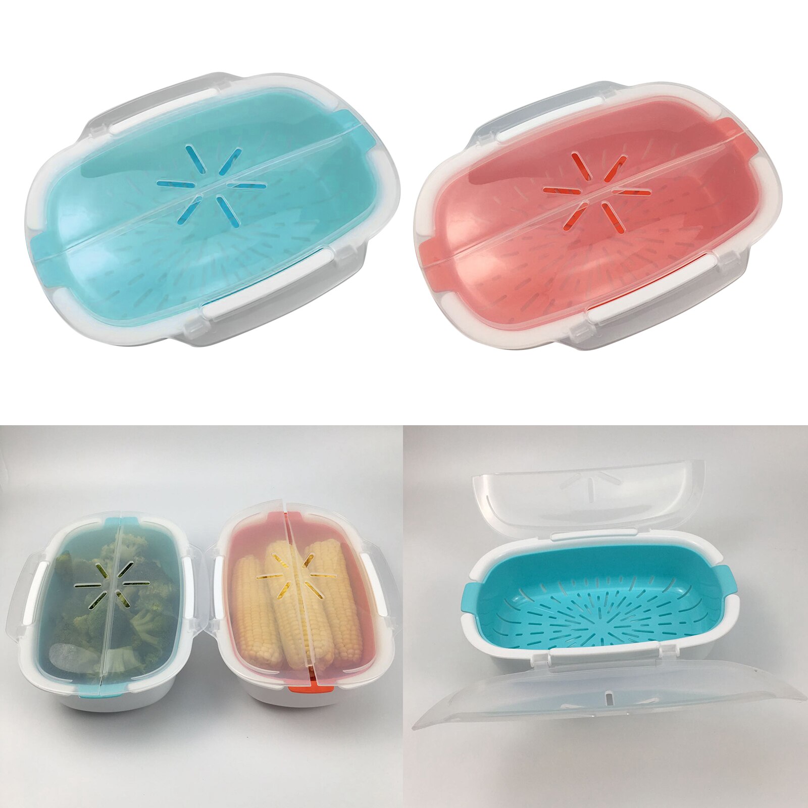 Microwave Mini Steamer Steaming Rice Cooker Multifunctional Food Steamer PP Microwave Cooking Reheating Lunch Box Container