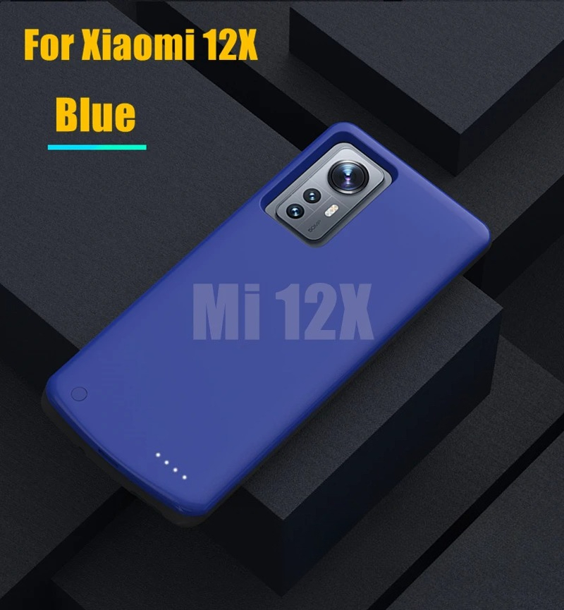 Energie Bank Abdeckung Für Xiaomi Mi 12 Profi Externe Batterie Fällen 10000 mAh Tragbare Powerbank Abdeckung Für Xiaomi 12 12X Ladung fallen: Dunkelblau