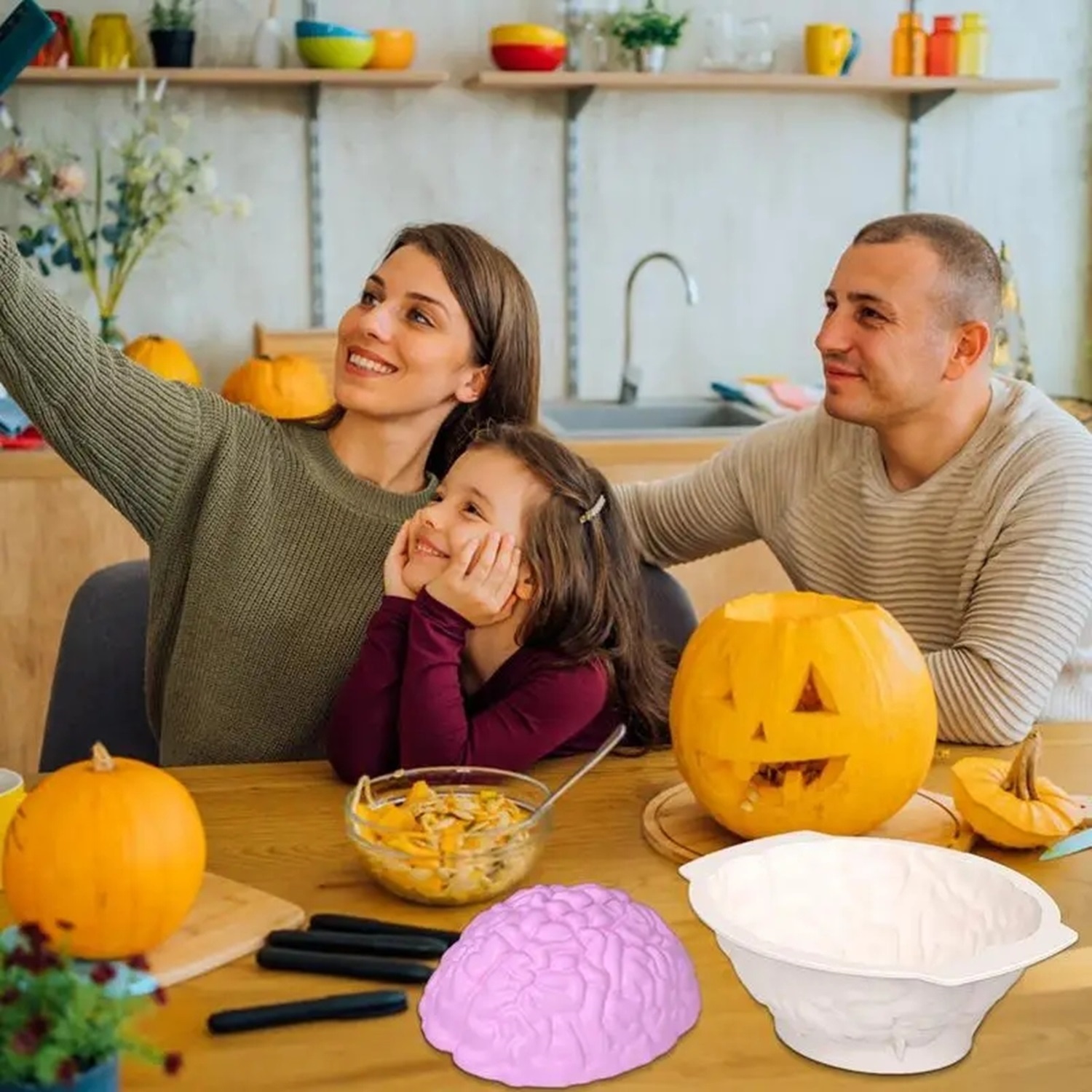 3D mózg ciasto forma silikon Halloween mózg ciasto forma Halloween pieczenie patelnia z forma ludzie mózg ciasto żywica epoksydowa żywica ciasto dekoracje