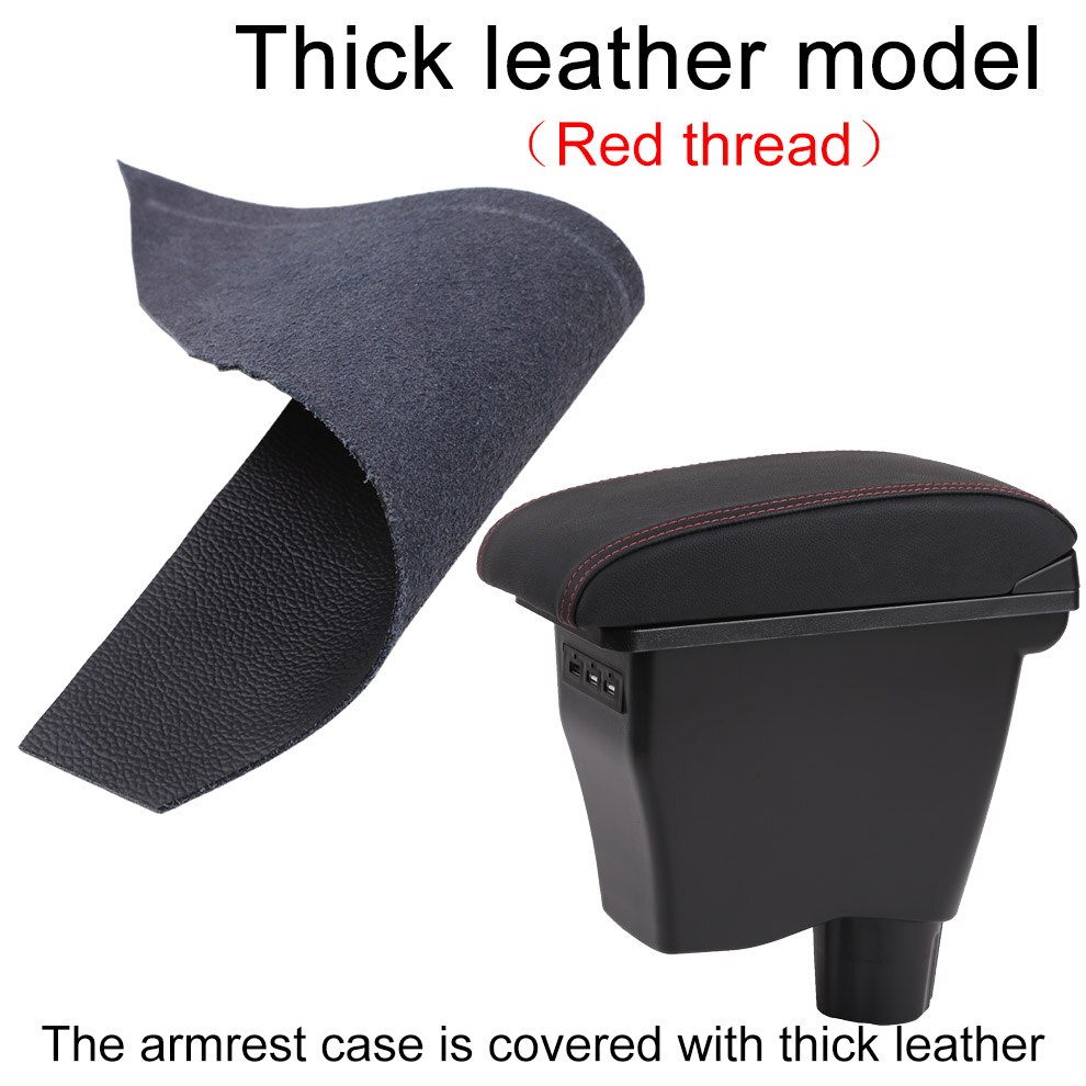 for smart fortwo armrest box universal car center console smart forfour caja modification double raised with USB No assembly: Thick red thread