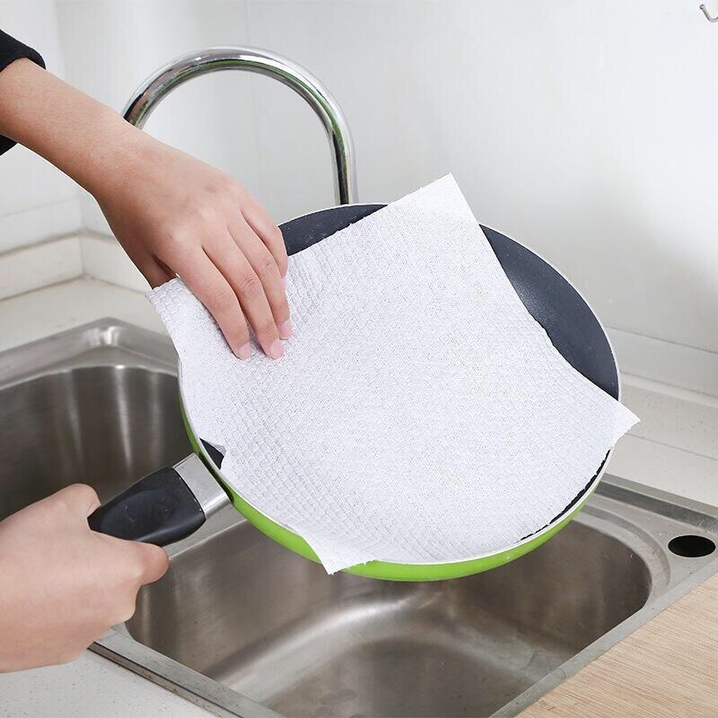 1/3/Roll Reusable Bamboo Towels Wet &amp; Dry For Kitchen Dishcloths Hand Towel Rolls Organic Fruits Dinnerware Dishwashing Cloth