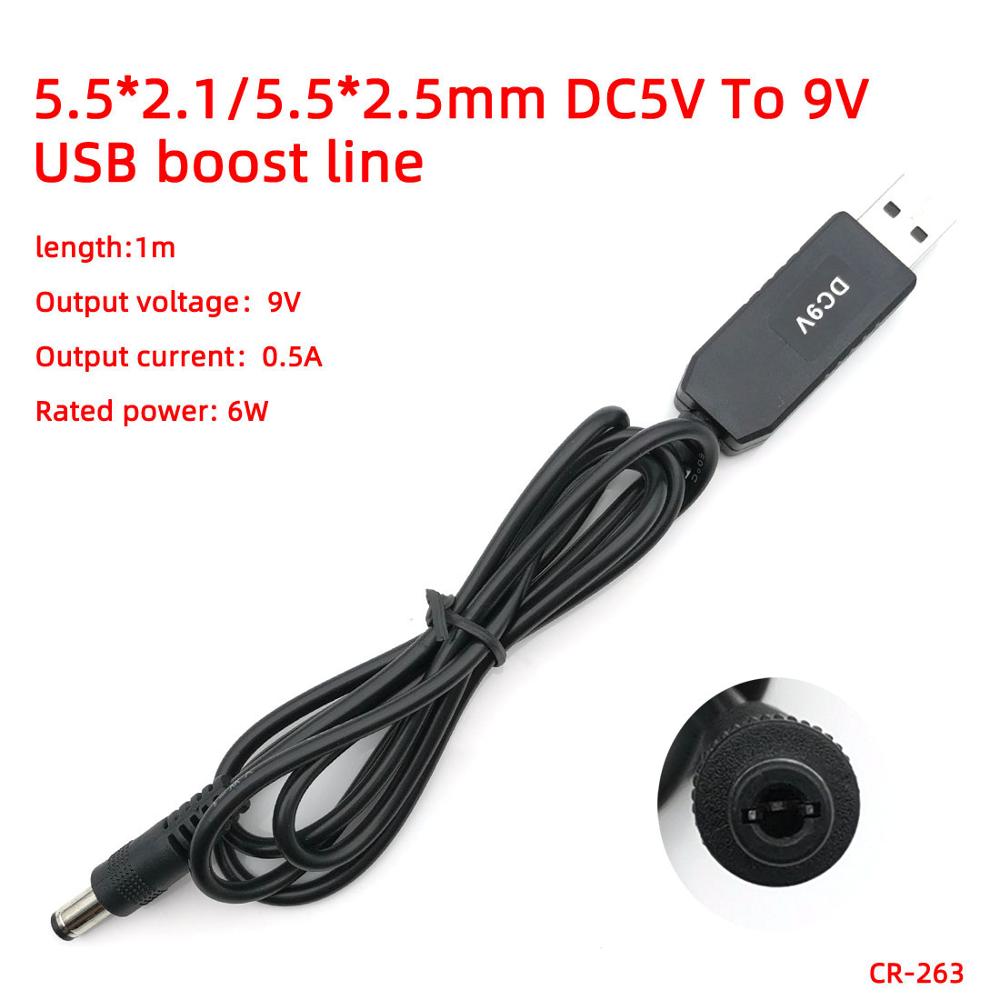 USB Energie Schub linie DC 5V zu 9V 12V Schritt BIS Modul USB Konverter Adapter Kabel draht 5,5*2,1/5,5*2,5/4,0*1,7/3,5*1,35mm Stecker: 5.5-2.1 9V 0.5A 1M