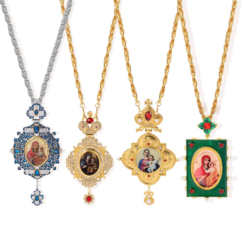 Collier de la vierge marie, cristal de jésus, chrétien, ustensiles d&#39;église de Christ, gothique, artisanat religieux
