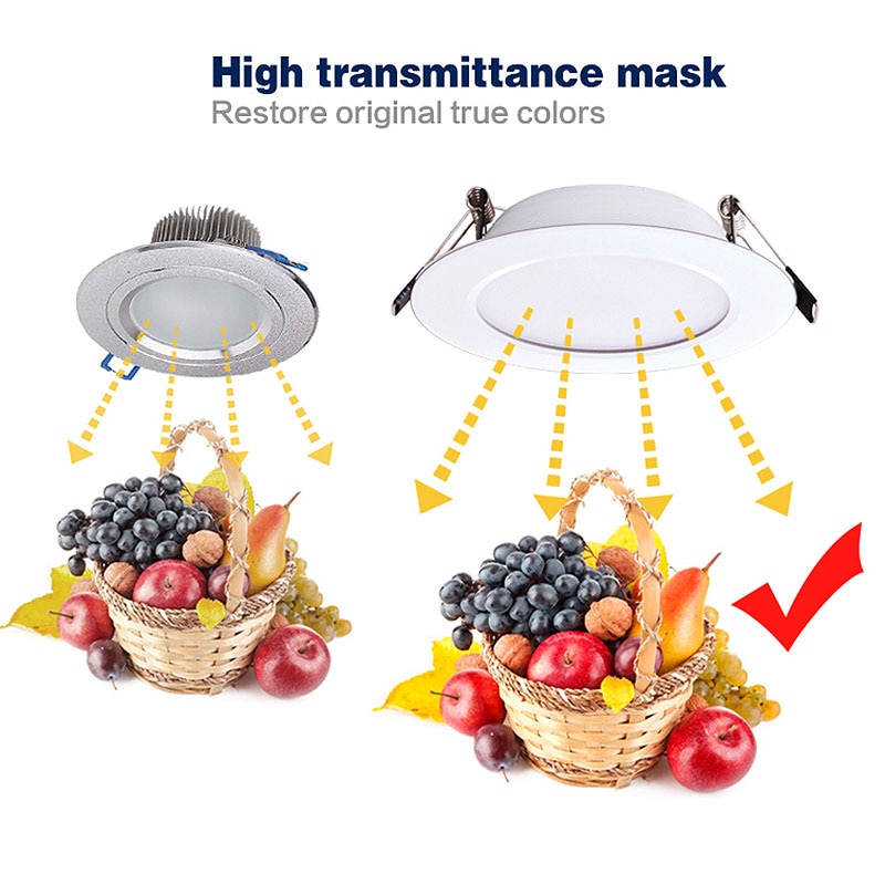 Dimbar vanntett led downlight  ac220v 230v 5w 7w 9w 12w 15w 18w 24w led innendørs lampe innfelt led spotlys for baderom