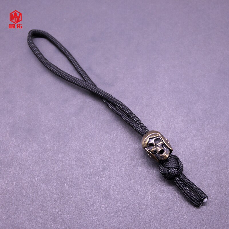 1PC Retro Brass Copper Knife Beads Paracord Beads Devil White Copper Lanyard Pendants Accessories: black