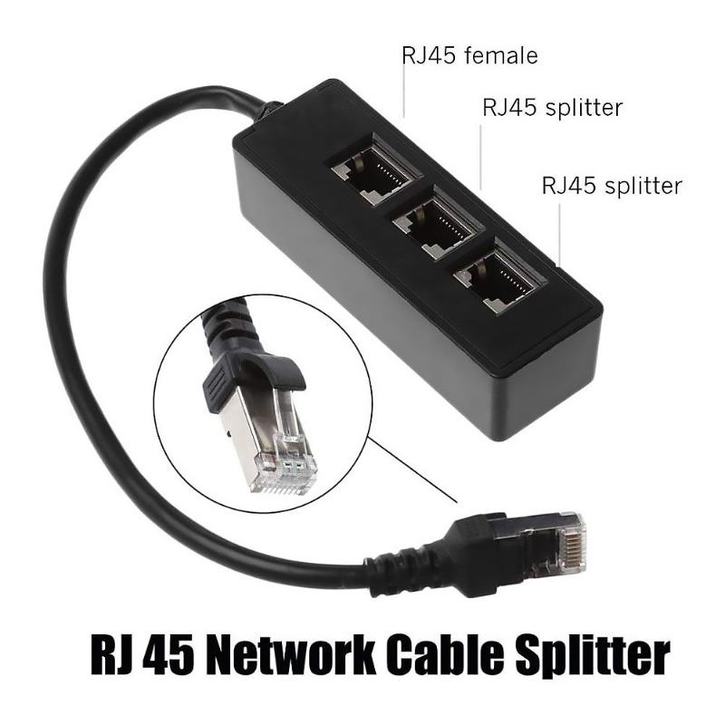 Cabo divisor ethernet rj45, macho para 3 fêmea, adaptador de interruptor para gato 5/gato 6, cabo adaptador para pc, computador