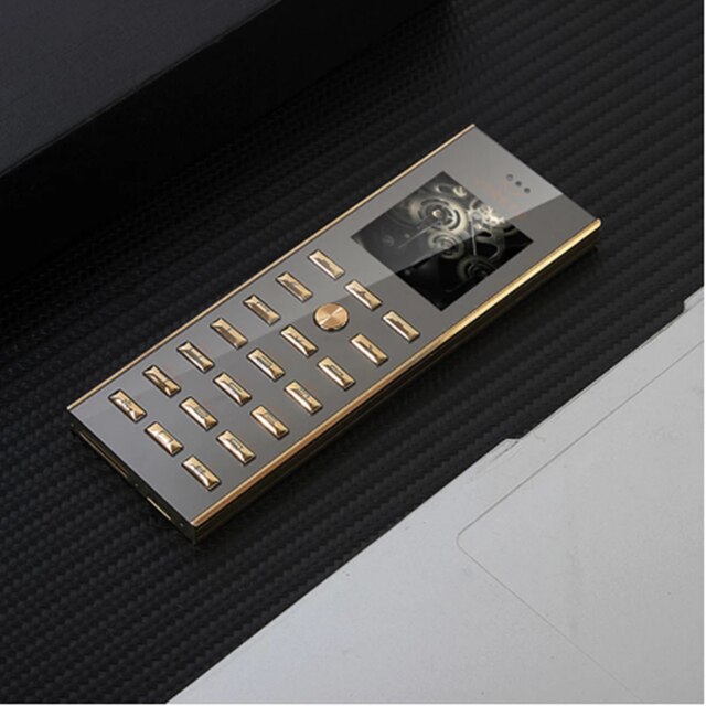 Luxury celulares Dual Sim BT Dial mini card metal body key cell phone GSM senior Bar RussianV02: standard / Gold