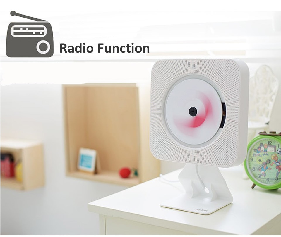 ELECTOP Wall Mounted CD Player Surround Sound FM Radio Bluetooth USB MP3 Disk Music Player Remote Control Stereo Speaker Home