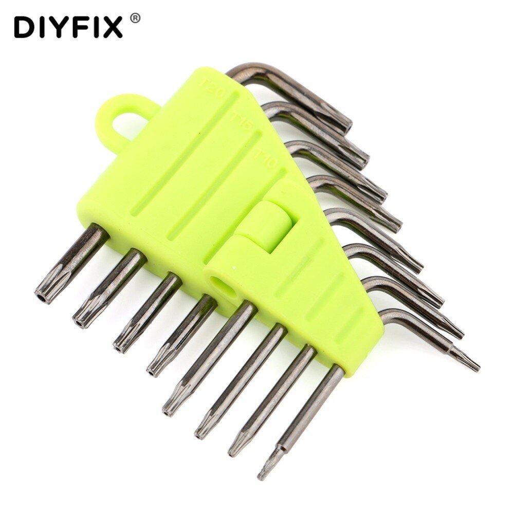 DIYFIX przenośny Torx klucz gwiazda klucz zestaw śrubokrętów T5 T6 T7 T8 T9 T10 T15 T20 dla Macbook/Xbox jeden /PS4/HDD zestaw narzędzi robić naprawy