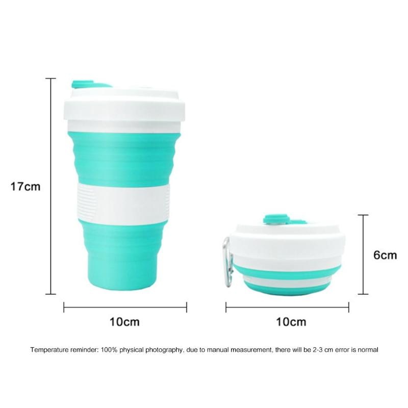 Faltbare Silikon Tasse Multi-funktion Faltbare Tragbare Silikon Wasser Becher 550mL Picknick Ich bin Freien Wandern Versenkbare Tasse: Blau