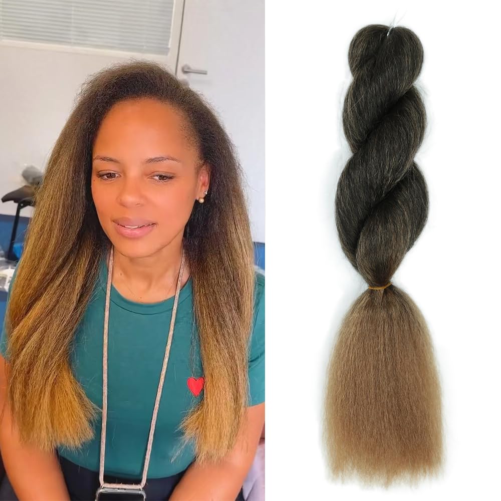 Crochet Vixen Braids Style Bundles 26inch Kinky straight Crochet Natural Black Synthetic Fibers for black women Hair Extension: T1B/27 / 4Pcs/Lot