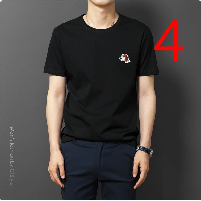 Korte Mouwen T-shirt, Ronde Hals Achter De Kleur Strip Voor Mannen En Vrouwen: 4 / 125