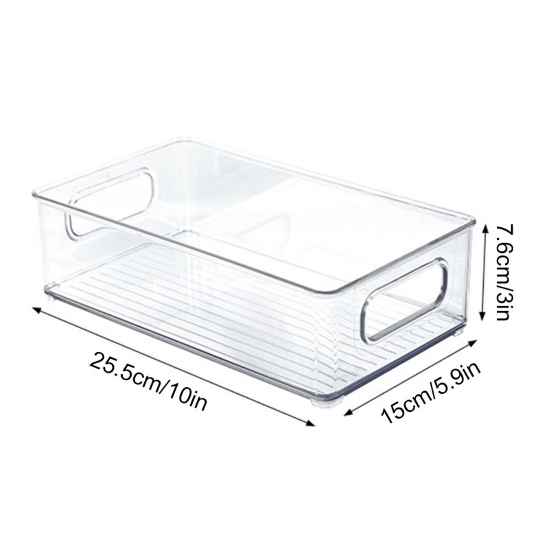 Refrigerator Organizer Bins Stackable Fridge Food Storage Box Clear Plastic Pantry Food Freezer Rack Organizer Tool: B