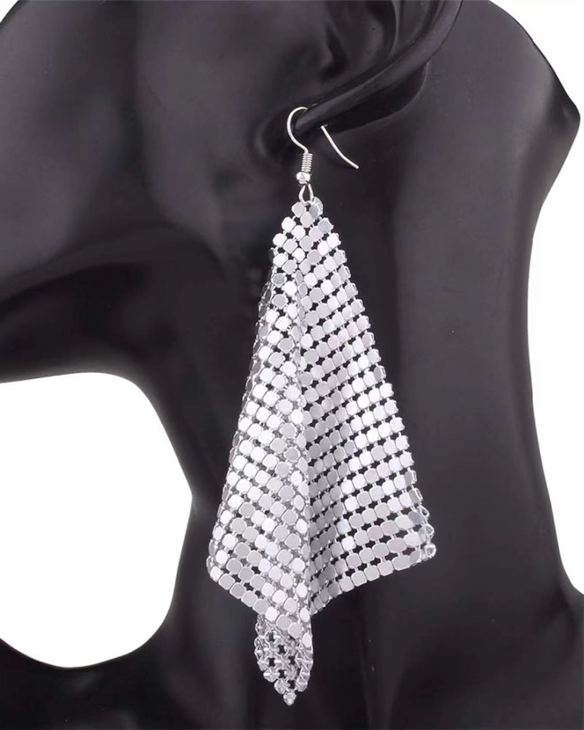 Glanzende Metalen Pailletten Oorbellen Voor Vrouwen Mode Kwastje Geometrische Lange Stijl Earring Verklaring Sieraden Meisjes Wedding Party: Bruin