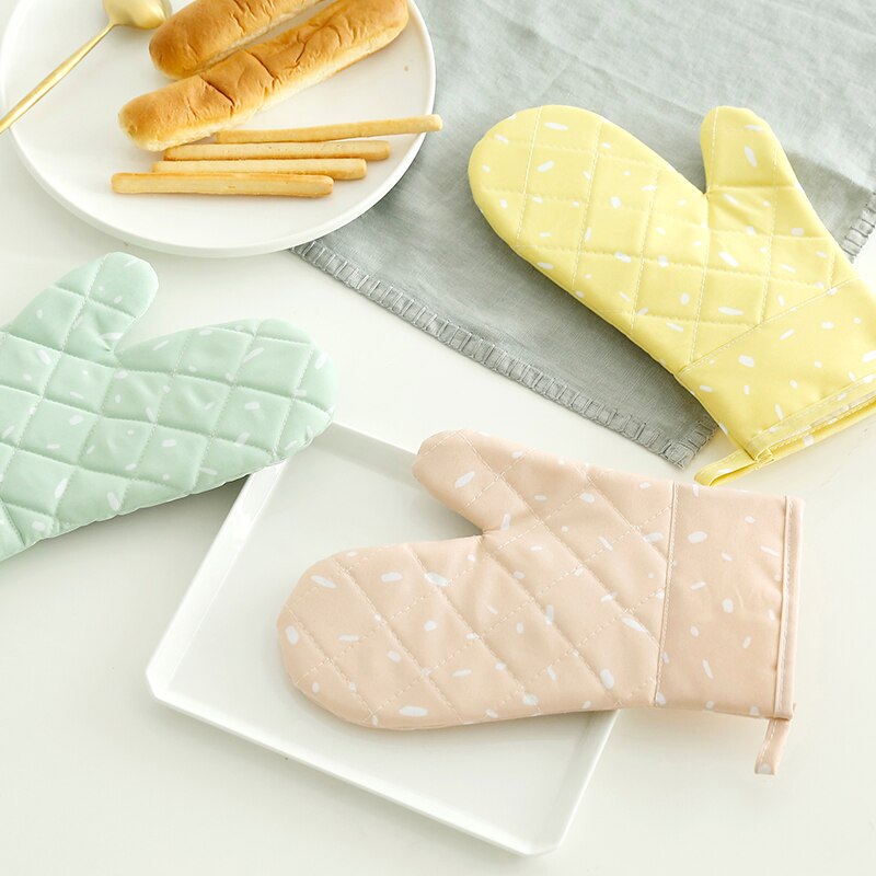 1 paar Magnetron Handschoen Oven Bakken Pot Mitts Koken Hittebestendige Keuken Wanten antislip Katoen Hittebestendige warmte