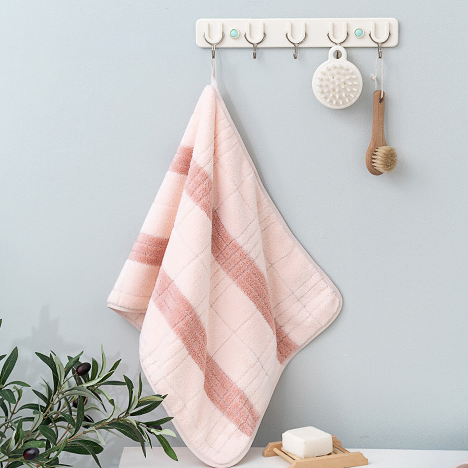 Badrum duschhanddukar mjuk korall fleece strandhanddukar vattenabsorberande snabbtorkande multifunktionella plyschhanddukar för spahotell hem: Rosa