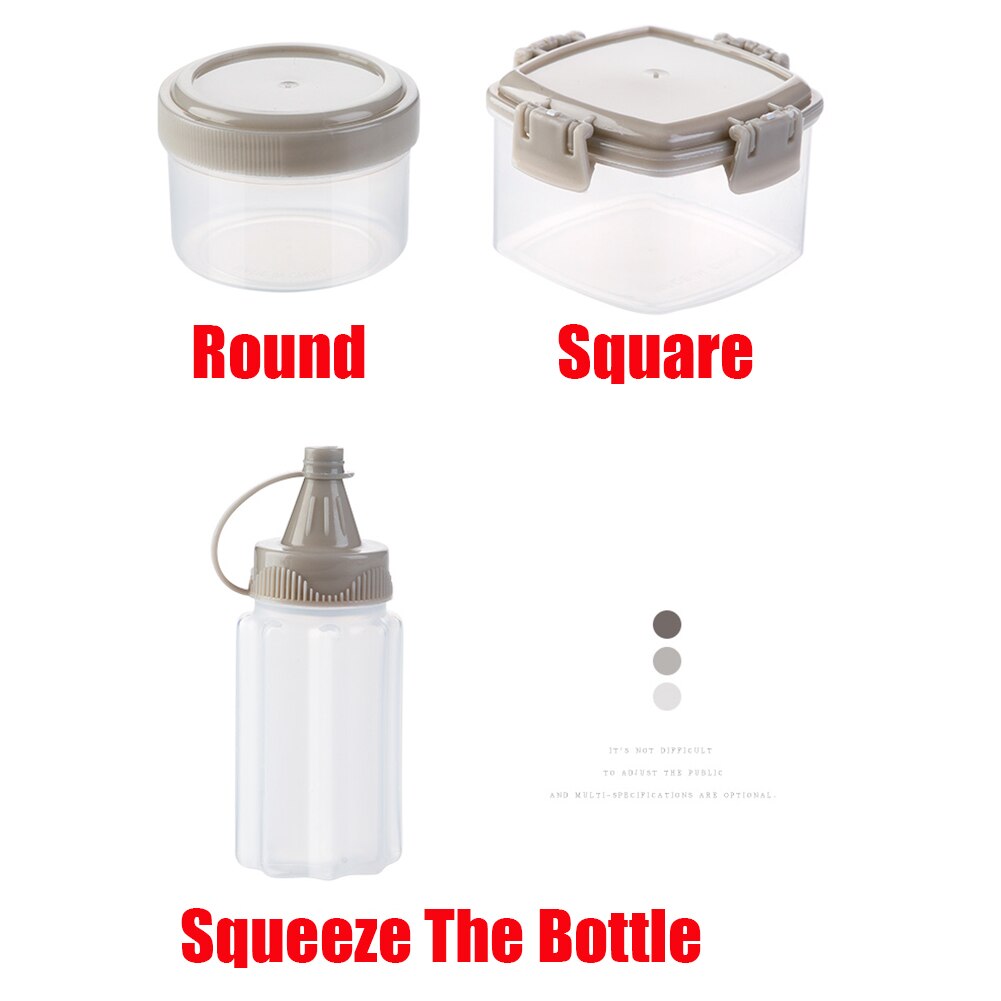 4pcs Mini Seasoning Box Portable Transparent Sauce Jam Squeeze Bottle Easy Clean PP Storage Box With Lid Spices Barbecue Kitchen