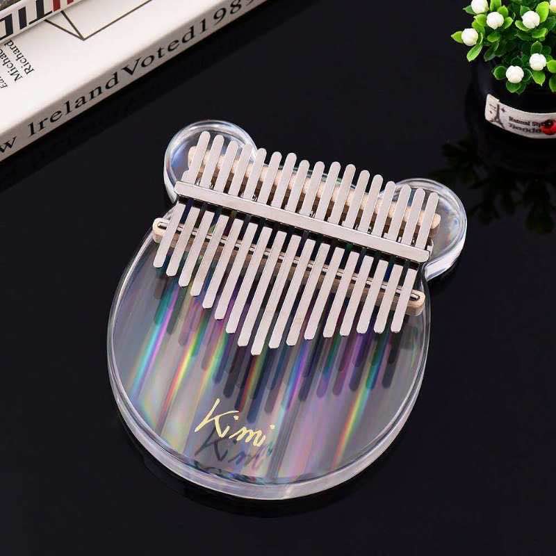 Kimi Rainbow kalimba de 17 teclas, piano de pulgar de cristal transparente, para principiantes, kalimba de colores