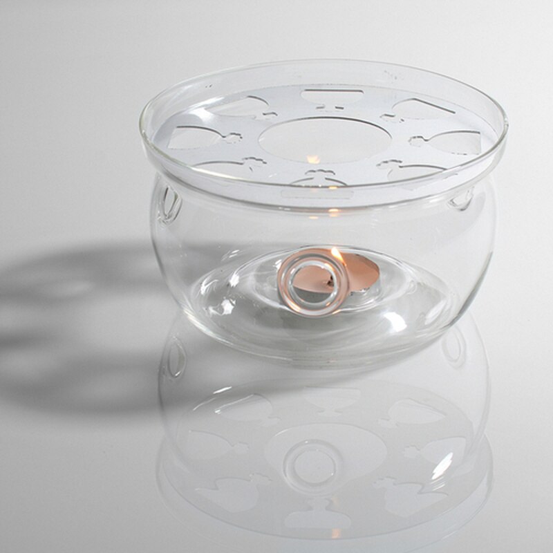 Vela de té de agua con Base de calentamiento, tetera de vidrio transparente resistente al calor, Base de aislamiento, soporte de vela, accesorios de té ZM812: 1 Round Warmer