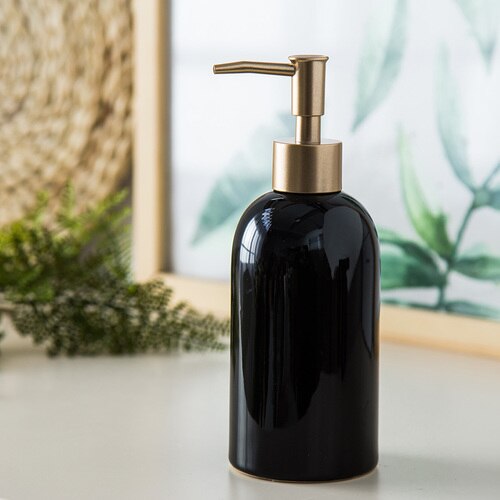bathroom accessories storage shower accessories soap holder set male chastity device catheter Ceramic hand soap bottle: black
