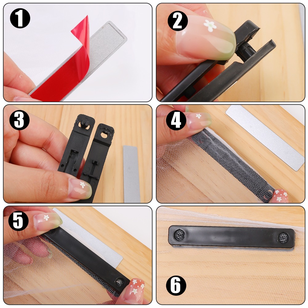 Magnetische raamschermclip Zelfklevende raambevestigingsgesp voor klamboe Thuis Ramen Deuren Insectenpreventiegereedschap