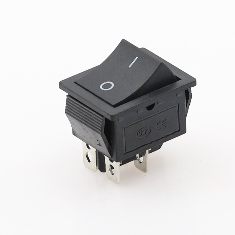 1PCS KCD4 Latching Rocker Switch Self-locking Power Switch DPST I/O 4 Pins 16A 250VAC 20A 125VAC Waterproof cap: Black