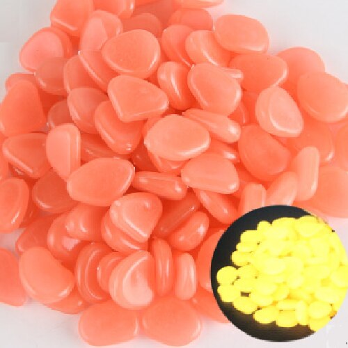 JOYLIVE – pierres décoratives pour Aquarium, pierres lumineuses qui brillent dans la nuit, pour le jardin, 20 pièces: Light orange 20