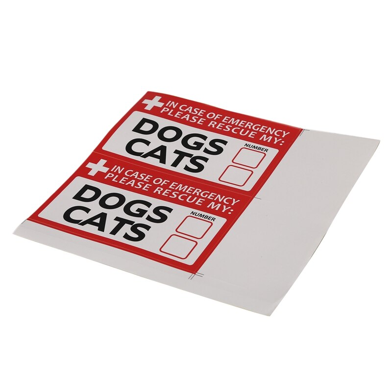 10 Pc In Geval Van Nood Rescue Mijn Honden Kat Sticker Vinyl Decal Besparen Huisdier Veiligheid