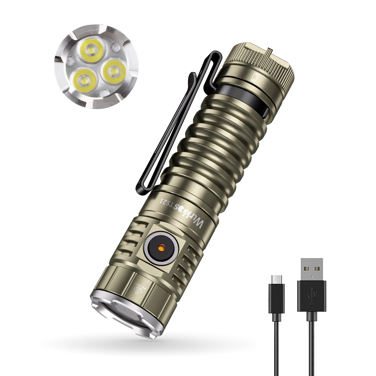 Wurkkos nowe latarki doprowadziło TS21 USB C akumulator 21700 latarka z Anduril 2.0 3 * Nichia 219C 90CRI 5000K 2800lm robić uprawiania turystyki pieszej