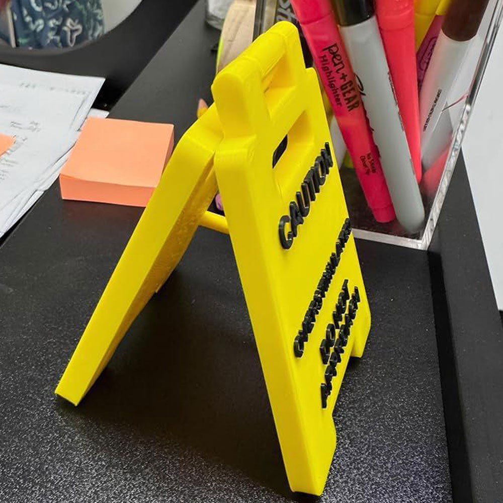 Desk Sign "Caution Overstimulated, Do Not Approach" - Humorous Office Decor, Unisex For Coworkers, Versatile Room Decor