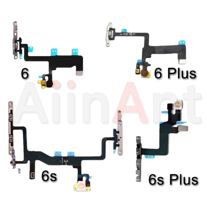 Aiinant original power flex til iphone 6 6s 7 8 plus 5 5s se mute & volume power-knapper nøgleafbryder flex kabel reparationsdele