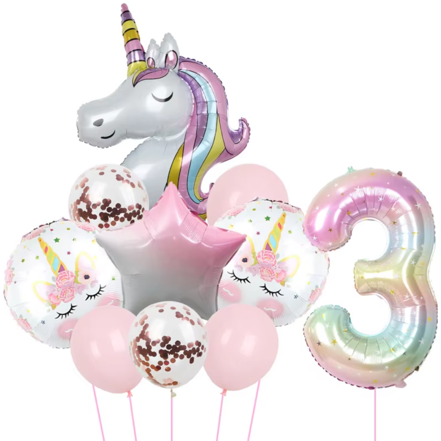 Rainbow Unicorn Balloon 40inch Foil Balloon Unicorn Theme Suitable for Birthday Shower Party Balloon Supplies: Ruby