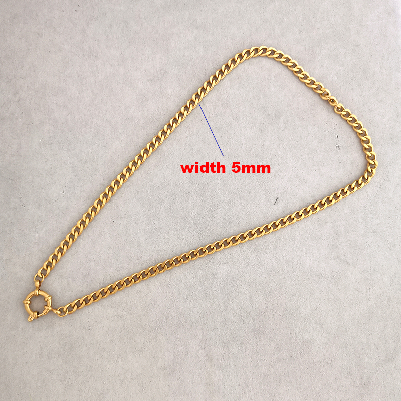 Collar con cierre de ancla para hombre y mujer, gargantilla de acero inoxidable con eslabones geométricos, cadena Cuba básica DIY, de hebilla de Color dorado y plateado: Negro / Color acero