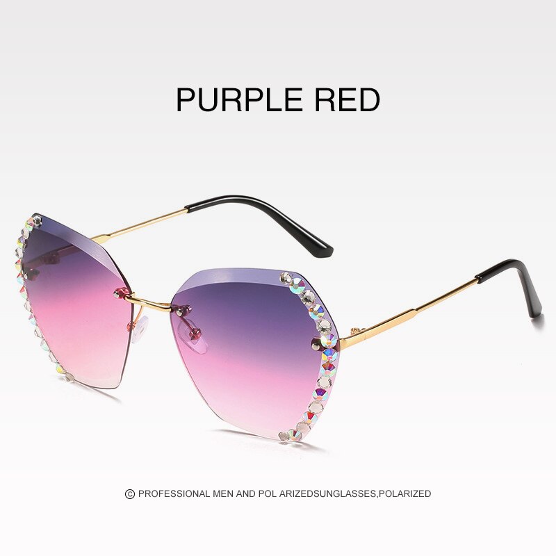 Polygon Sunglasses Trend Diamond Frameless Woman P Vicedeal 4006