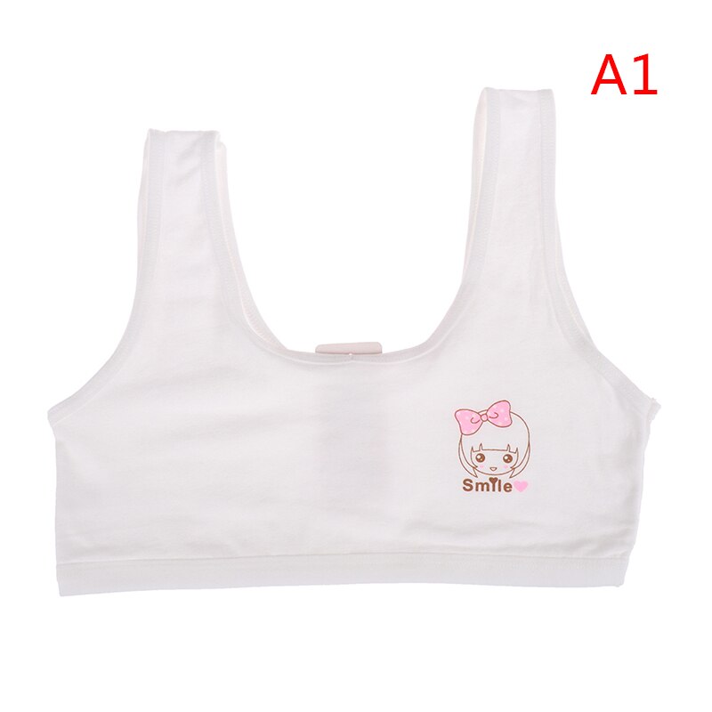 Sujetador de entrenamiento de verano para niña, ropa interior con cabeza de gato, para pubertad, para joven, lencería para pubertad, 1 unidad: 1