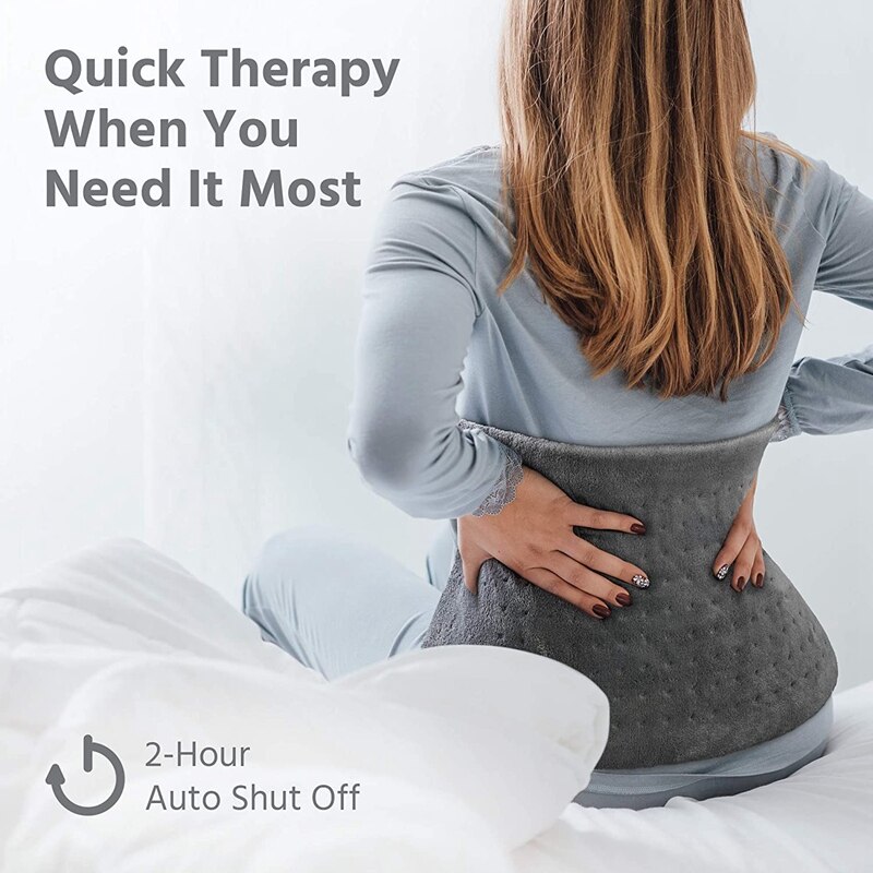 Extra Large Electric Heating Pad for Back Pain and Cramps Relief 12X24 Inch -Soft Heat for Moist &amp; Dry Therapy