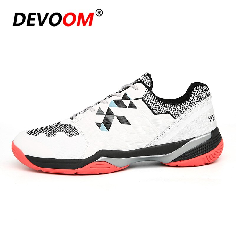Badminton Shoes Men Women Volleyball Shoes Unisex Light Sports Breathable Shoe Women Sneakers Wear-resistant Tenis Mujer 45: white red / 8.5