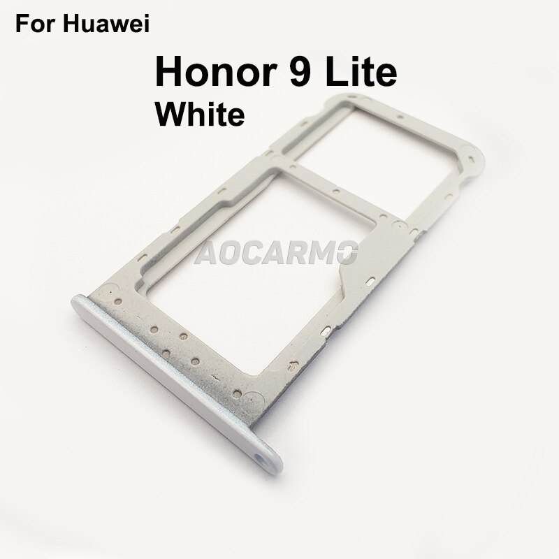 Aocarmo czarny/niebieski/szary/biały dla Huawei Honor 9 Lite SD uchwyt MicroSD Nano gniazdo karty Sim