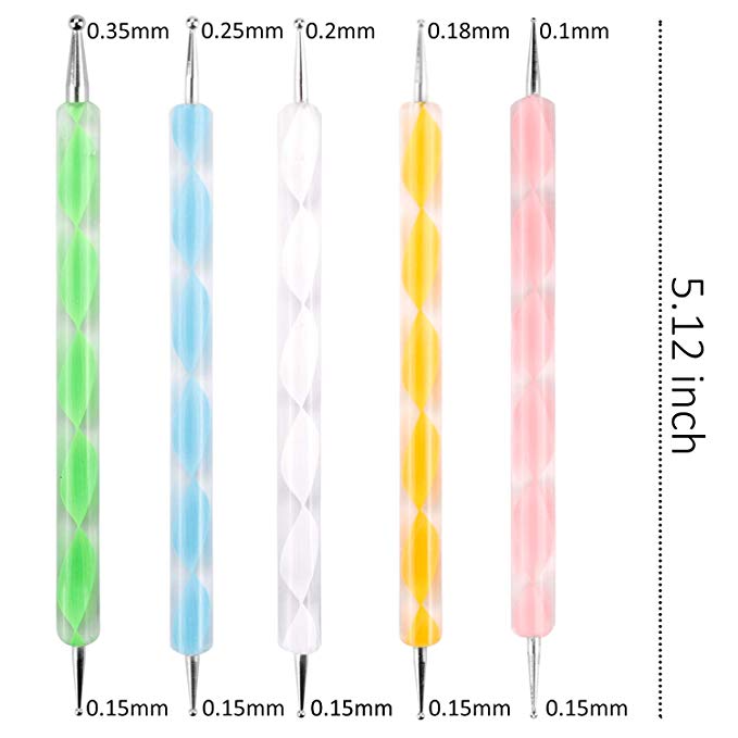 35Pcs/lot Mandala Dotting Tools Kits DIY Acrylic Stick Pen Stencil Template Brush Tray Kit for Painting Rocks Dotting Tool: 5pcs