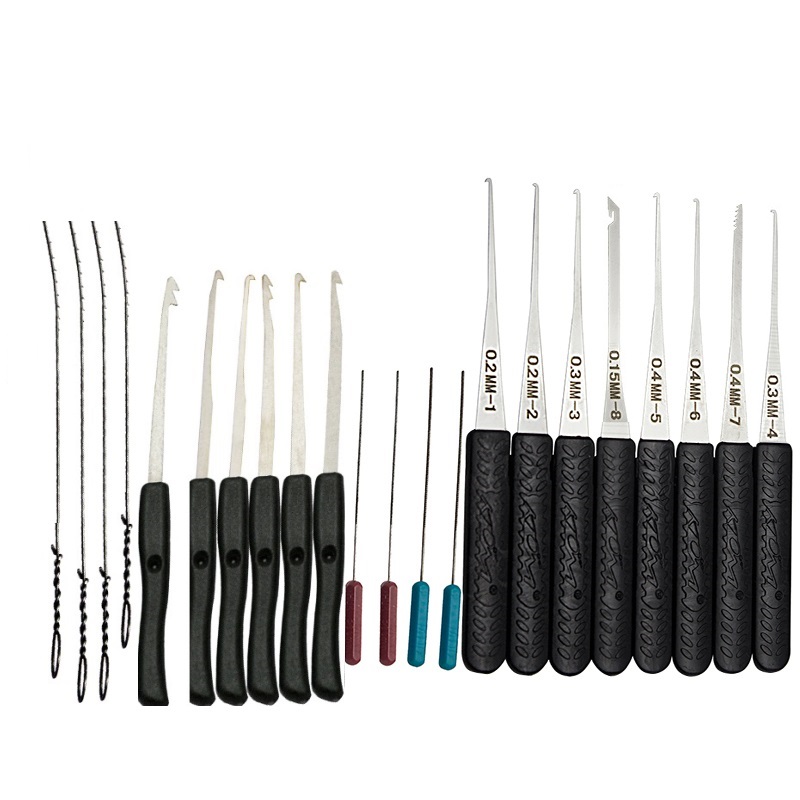 Locksmith Lock Pick Set Stainless Steel Double Row Tension Removal Hooks Lock Picks Tools Lockpick: Blue
