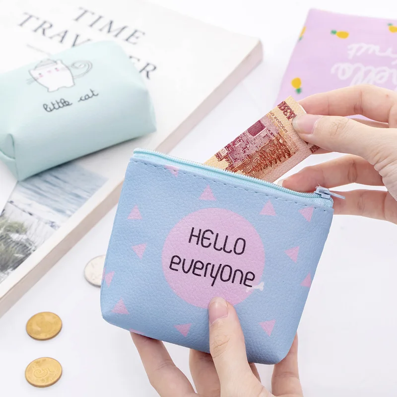 Vrouwen Canvas Portemonnee Card Key Mini Portemonnees Pouch Meisje Kids Kinderen Leuke Kleine Rits Portemonnee Kaarthouder Portemonnee bag Case