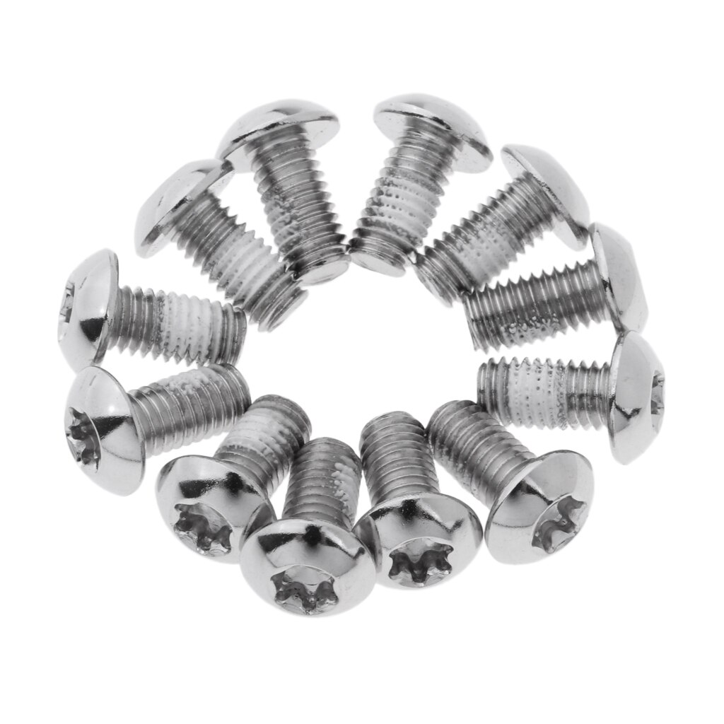 (Pack of 12) Steel MTB Mountain Bike Brake Rotor Disc Screws M5 x 10mm Cycling Brake Disc Plum Nuts Road Bike Component Parts: Sliver